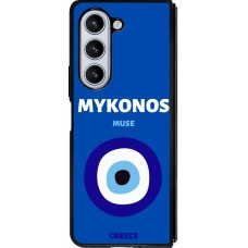 Coque Samsung Galaxy Z Fold5 - Silicone rigide noir Pop Summer Destination Mykonos