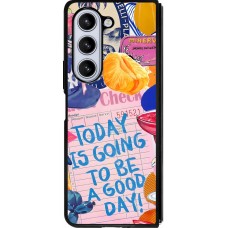 Coque Samsung Galaxy Z Fold5 - Silicone rigide noir Preppy Today is Going to be a good day