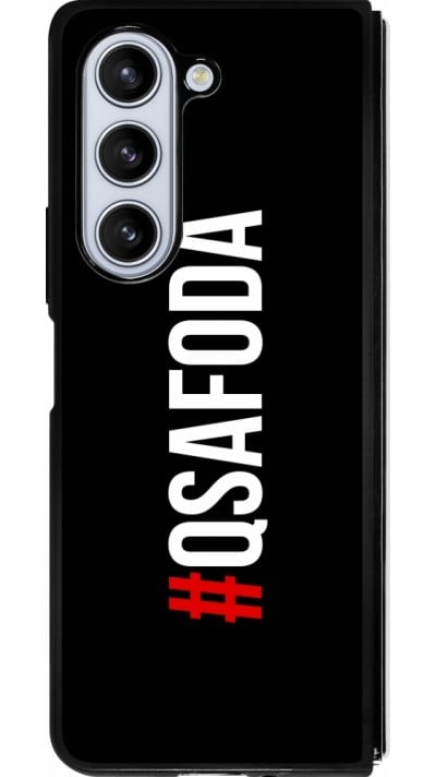 Coque Samsung Galaxy Z Fold5 - Silicone rigide noir Qsafoda 1