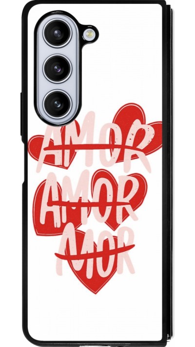 Coque Samsung Galaxy Z Fold5 - Silicone rigide noir Saint Valentines Day 26 Amor