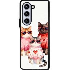 Samsung Galaxy Z Fold5 Case Hülle - Silikon schwarz Saint Valentines Day 26 Cat Love