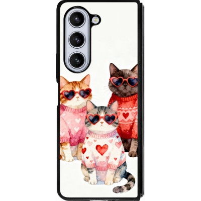 Samsung Galaxy Z Fold5 Case Hülle - Silikon schwarz Saint Valentines Day 26 Cat Love