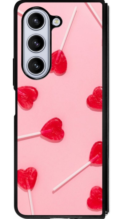 Coque Samsung Galaxy Z Fold5 - Silicone rigide noir Saint Valentines Day 26 Lollipop