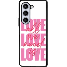 Coque Samsung Galaxy Z Fold5 - Silicone rigide noir Saint Valentines Day 26 Love all we need is