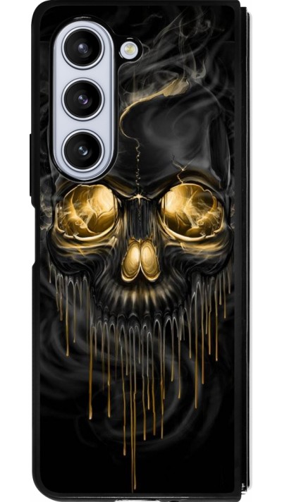 Coque Samsung Galaxy Z Fold5 - Silicone rigide noir Skull 02