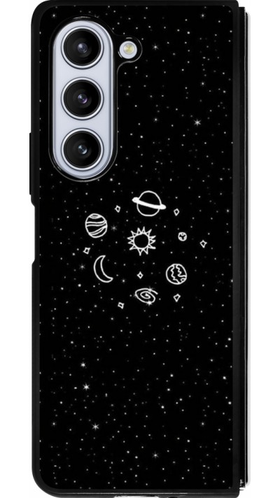 Coque Samsung Galaxy Z Fold5 - Silicone rigide noir Space Doodle