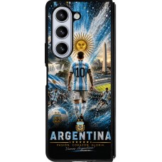 Coque Samsung Galaxy Z Fold5 - Silicone rigide noir Football Argentine splash 2026
