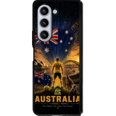 Coque Samsung Galaxy Z Fold5 - Silicone rigide noir Football Australie splash 2026
