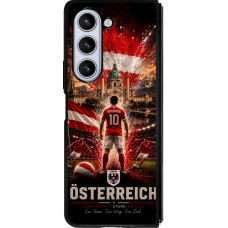 Coque Samsung Galaxy Z Fold5 - Silicone rigide noir Football Autriche splash 2026