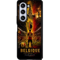 Coque Samsung Galaxy Z Fold5 - Silicone rigide noir Football Belgique splash 2026
