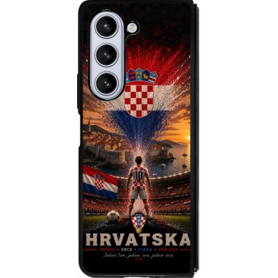 Samsung Galaxy Z Fold5 Case Hülle - Silikon schwarz Fussball Kroatien splash 2026