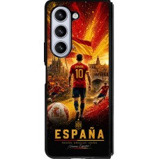Coque Samsung Galaxy Z Fold5 - Silicone rigide noir Football Espagne splash 2026