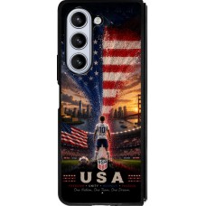 Coque Samsung Galaxy Z Fold5 - Silicone rigide noir Football États-Unis splash 2026