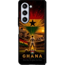 Coque Samsung Galaxy Z Fold5 - Silicone rigide noir Football Ghana splash 2026