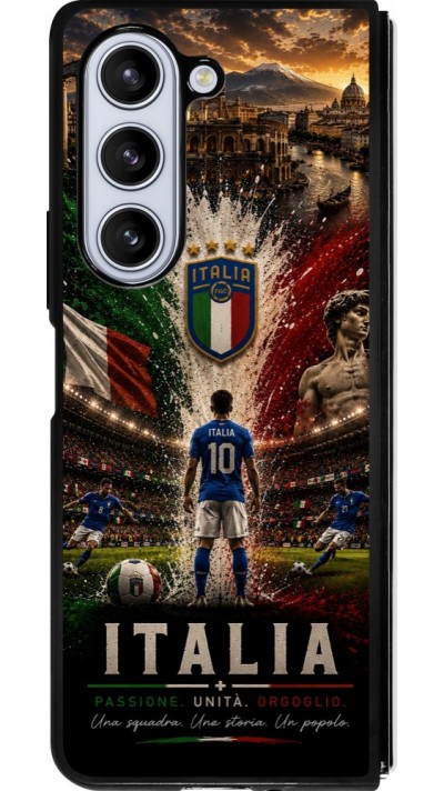 Coque Samsung Galaxy Z Fold5 - Silicone rigide noir Football Italie splash 2026