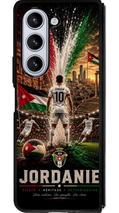 Coque Samsung Galaxy Z Fold5 - Silicone rigide noir Football Jordanie splash 2026