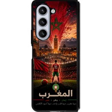 Coque Samsung Galaxy Z Fold5 - Silicone rigide noir Football Maroc splash 2026