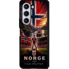 Coque Samsung Galaxy Z Fold5 - Silicone rigide noir Football Norvège splash 2026