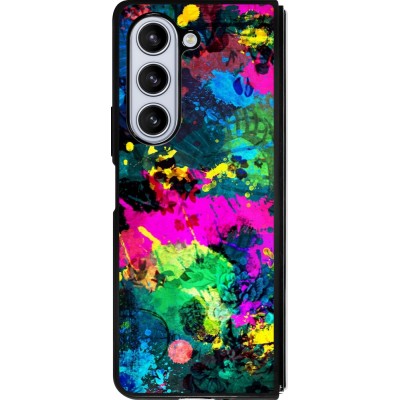 Coque Samsung Galaxy Z Fold5 - Silicone rigide noir Splash paint