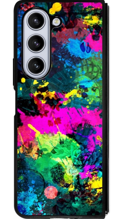 Coque Samsung Galaxy Z Fold5 - Silicone rigide noir Splash paint