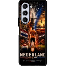 Coque Samsung Galaxy Z Fold5 - Silicone rigide noir Football Pays-Bas splash 2026