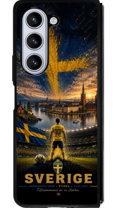 Coque Samsung Galaxy Z Fold5 - Silicone rigide noir Football Suède splash 2026