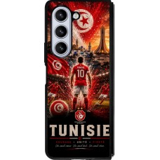 Coque Samsung Galaxy Z Fold5 - Silicone rigide noir Football Tunisie splash 2026