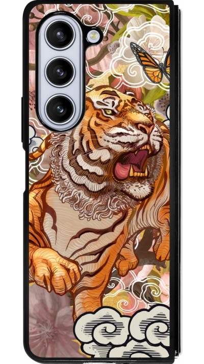 Coque Samsung Galaxy Z Fold5 - Silicone rigide noir Spring 23 japanese tiger