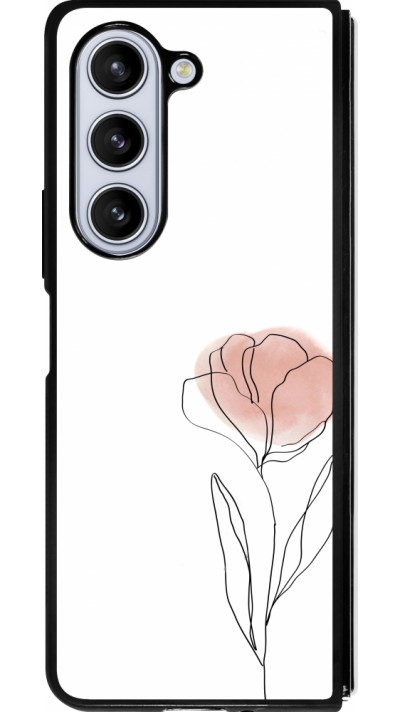 Coque Samsung Galaxy Z Fold5 - Silicone rigide noir Spring 23 minimalist flower