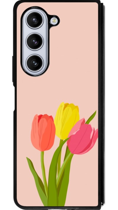 Coque Samsung Galaxy Z Fold5 - Silicone rigide noir Spring 23 tulip trio