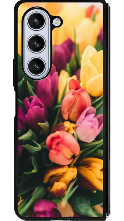 Coque Samsung Galaxy Z Fold5 - Silicone rigide noir Bouquet of tulips 2026