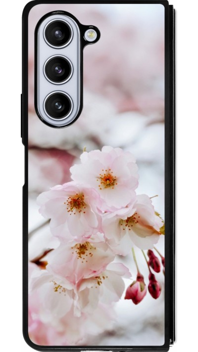 Coque Samsung Galaxy Z Fold5 - Silicone rigide noir Cherry tree 2026