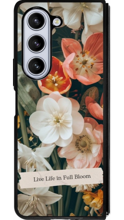 Coque Samsung Galaxy Z Fold5 - Silicone rigide noir Full Bloom 2026