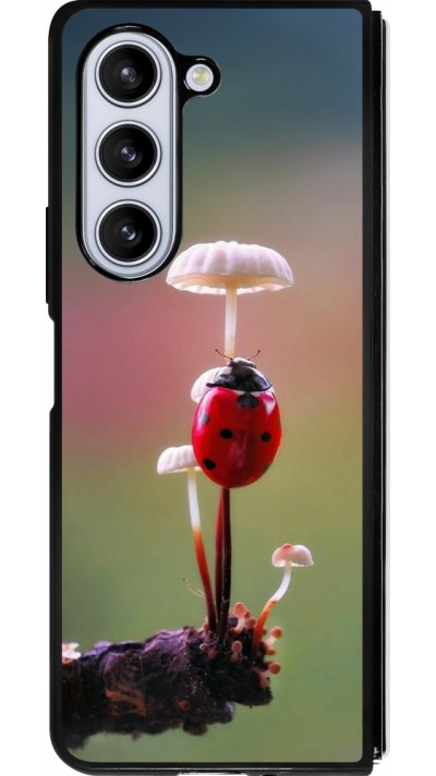 Coque Samsung Galaxy Z Fold5 - Silicone rigide noir Ladybird on a mushroom 2026