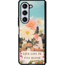 Coque Samsung Galaxy Z Fold5 - Silicone rigide noir Live life in full moon 2026