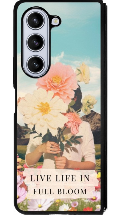 Coque Samsung Galaxy Z Fold5 - Silicone rigide noir Live life in full moon 2026