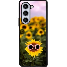 Coque Samsung Galaxy Z Fold5 - Silicone rigide noir Sunflower with glasses 2026