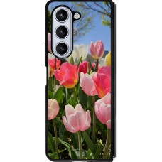 Coque Samsung Galaxy Z Fold5 - Silicone rigide noir Tulips 2026