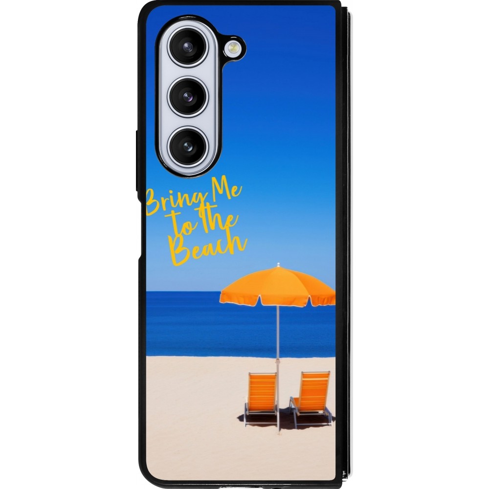 Coque Samsung Galaxy Z Fold5 - Silicone rigide noir Summer 2025 Bring me to the beach