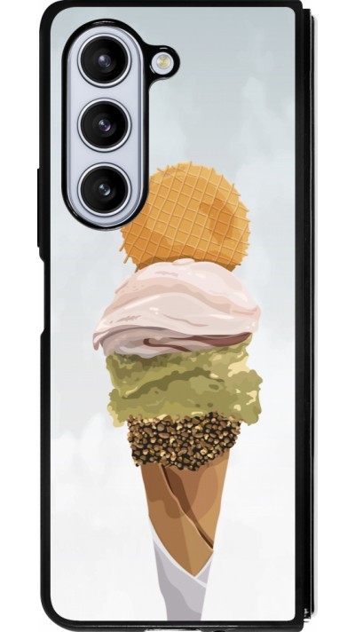 Coque Samsung Galaxy Z Fold5 - Silicone rigide noir Summer 2025 Cornet
