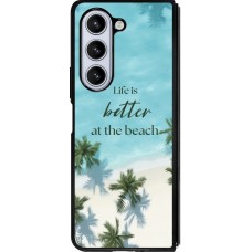 Samsung Galaxy Z Fold5 Case Hülle - Silikon schwarz Summer 2025 Life is better at the beach