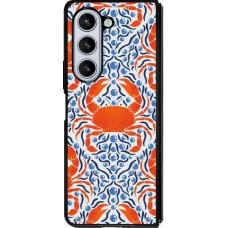 Coque Samsung Galaxy Z Fold5 - Silicone rigide noir Crabs and pearls Summer 2026