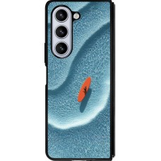 Coque Samsung Galaxy Z Fold5 - Silicone rigide noir Orange surf Summer 2026