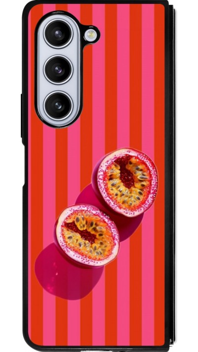 Coque Samsung Galaxy Z Fold5 - Silicone rigide noir Passion fruit Summer 2026