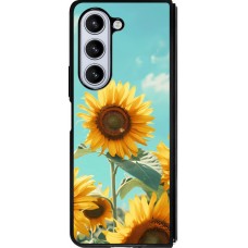 Coque Samsung Galaxy Z Fold5 - Silicone rigide noir Sunflowers Summer 2026