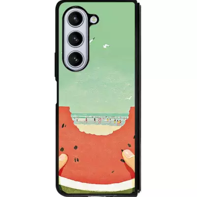 Samsung Galaxy Z Fold5 Case Hülle - Silikon schwarz Views through a watermelon Summer 2026