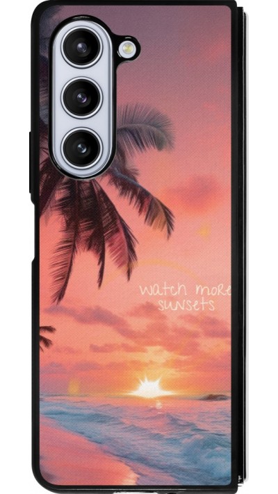 Coque Samsung Galaxy Z Fold5 - Silicone rigide noir Watch more sunsets Summer 2026