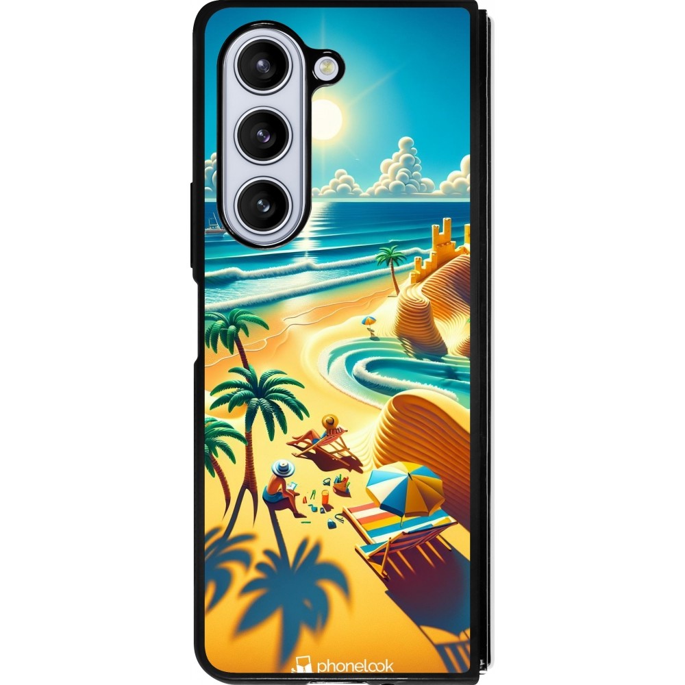 Coque Samsung Galaxy Z Fold5 - Silicone rigide noir Sunset Breeze