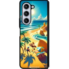 Coque Samsung Galaxy Z Fold5 - Silicone rigide noir Sunset Breeze