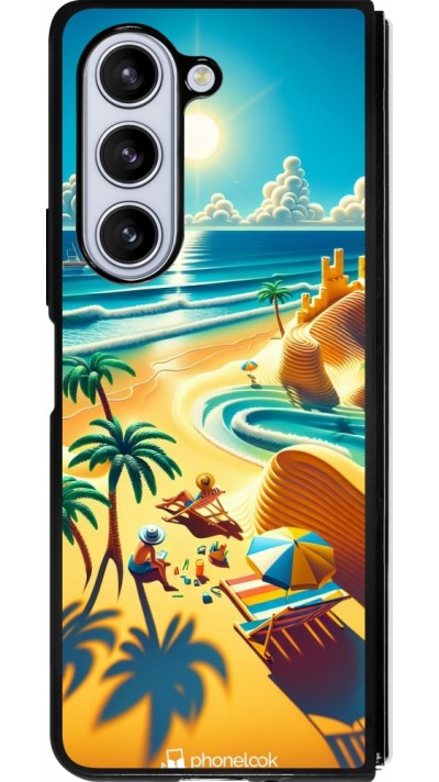 Samsung Galaxy Z Fold5 Case Hülle - Silikon schwarz Sonnenuntergang Brise